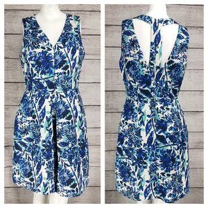 +H&M 8 Fit & Flare Dress Floral Cut out T-back